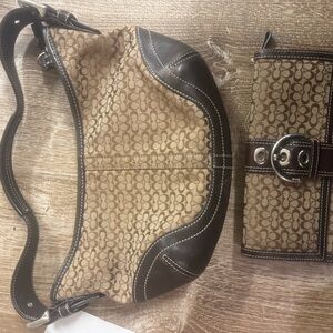 Coach soho mini Brown and Black Designer Women's Bag with wallet